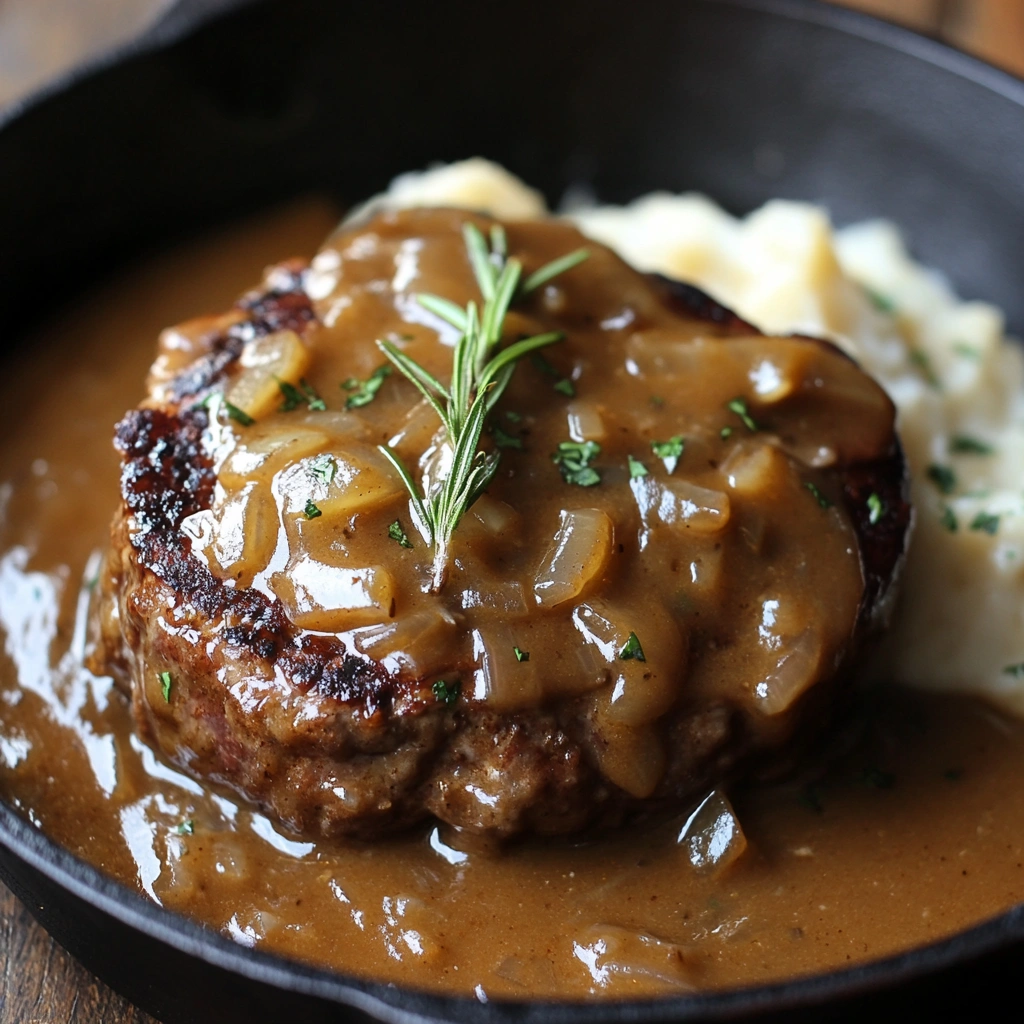 HAMBURGER STEAK WITH ONION GRAVY RECIPE
