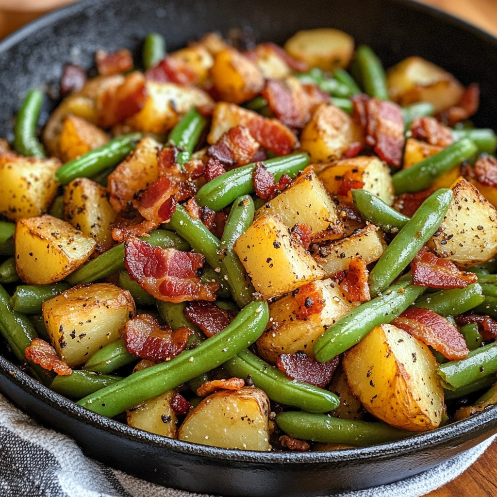 Country Ranch Green Beans as well as Potatoes with Bacon