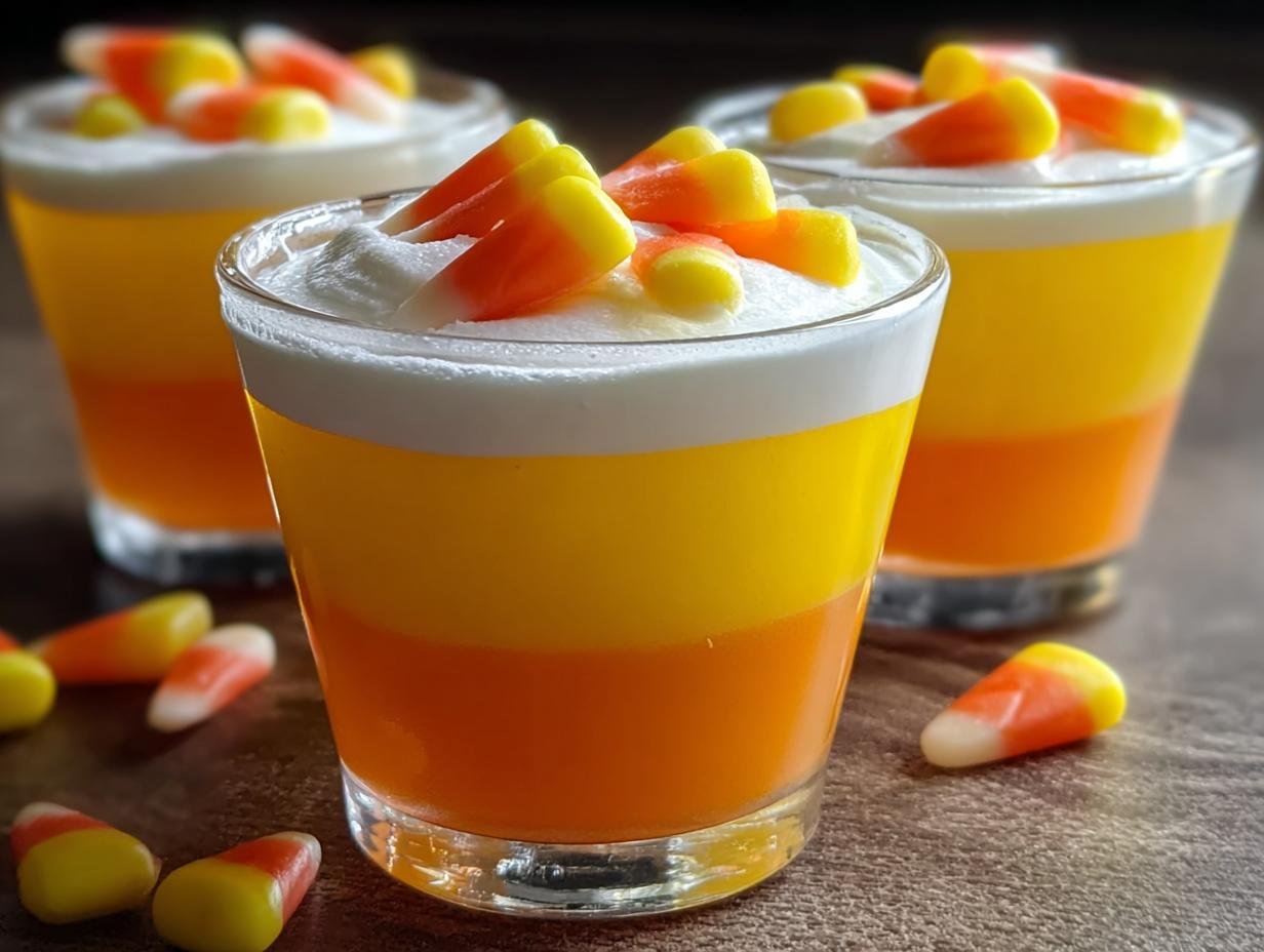 Halloween Candy Corn Jello: 2 Easy Layers - Halloween Candy Corn Jello - additional detail
