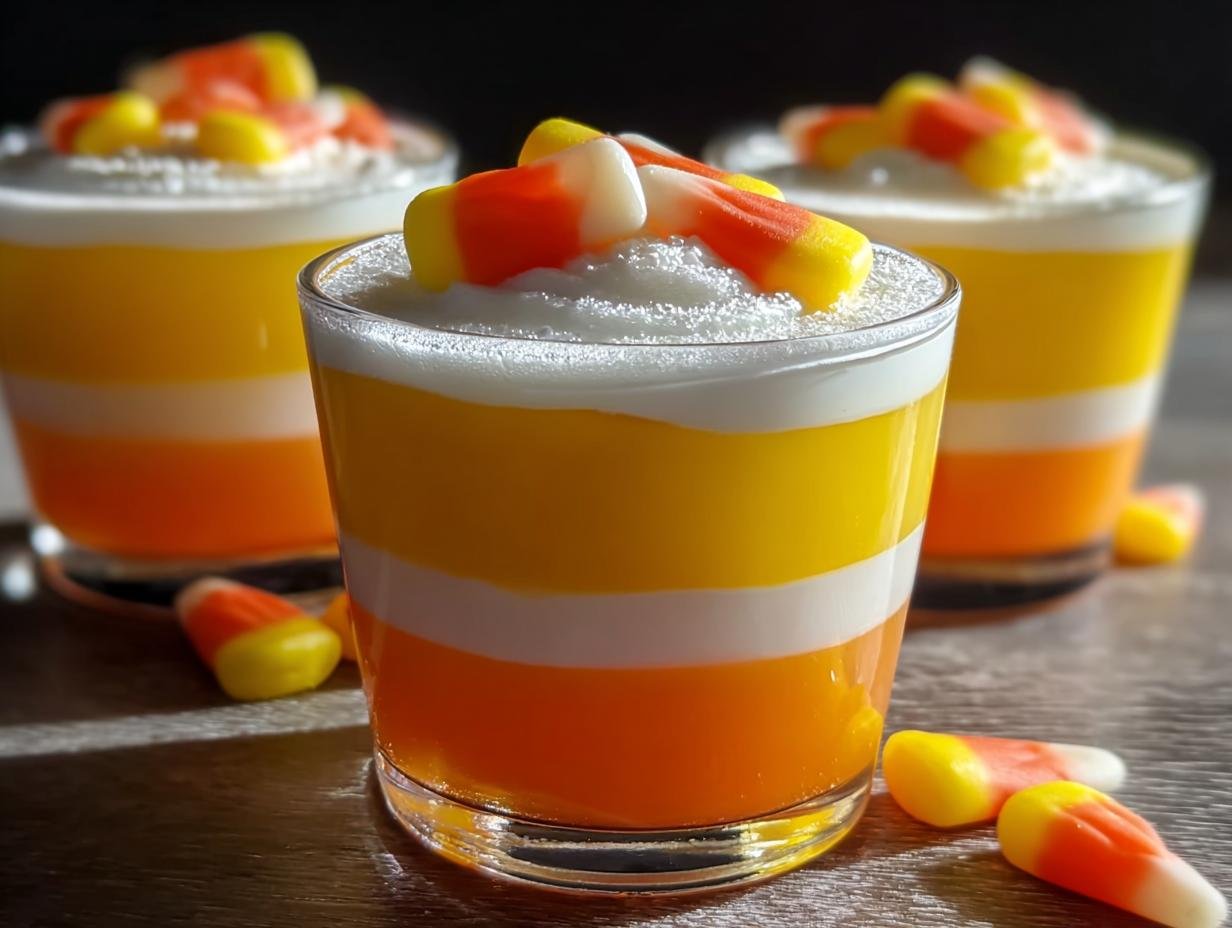 Halloween Candy Corn Jello: 2 Easy Layers 1 Halloween Candy Corn Jello