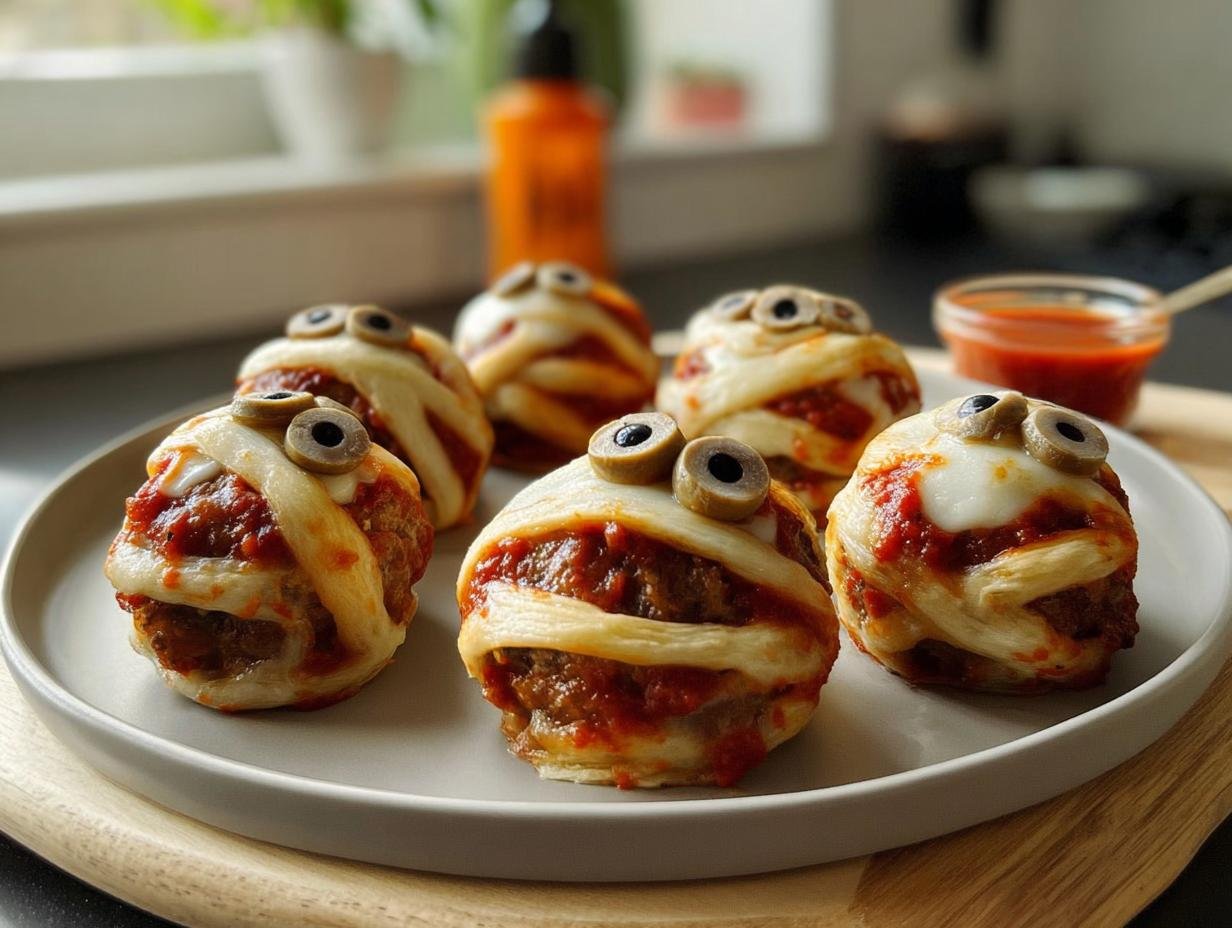 Mummy Meatball Parmesan: Spooky & Amazing Dinner - Mummy Meatball Parmesan Dinner - additional detail