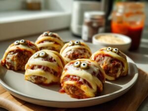 Mummy Meatball Parmesan: Spooky & Amazing Dinner 6 Mummy Meatball Parmesan Dinner