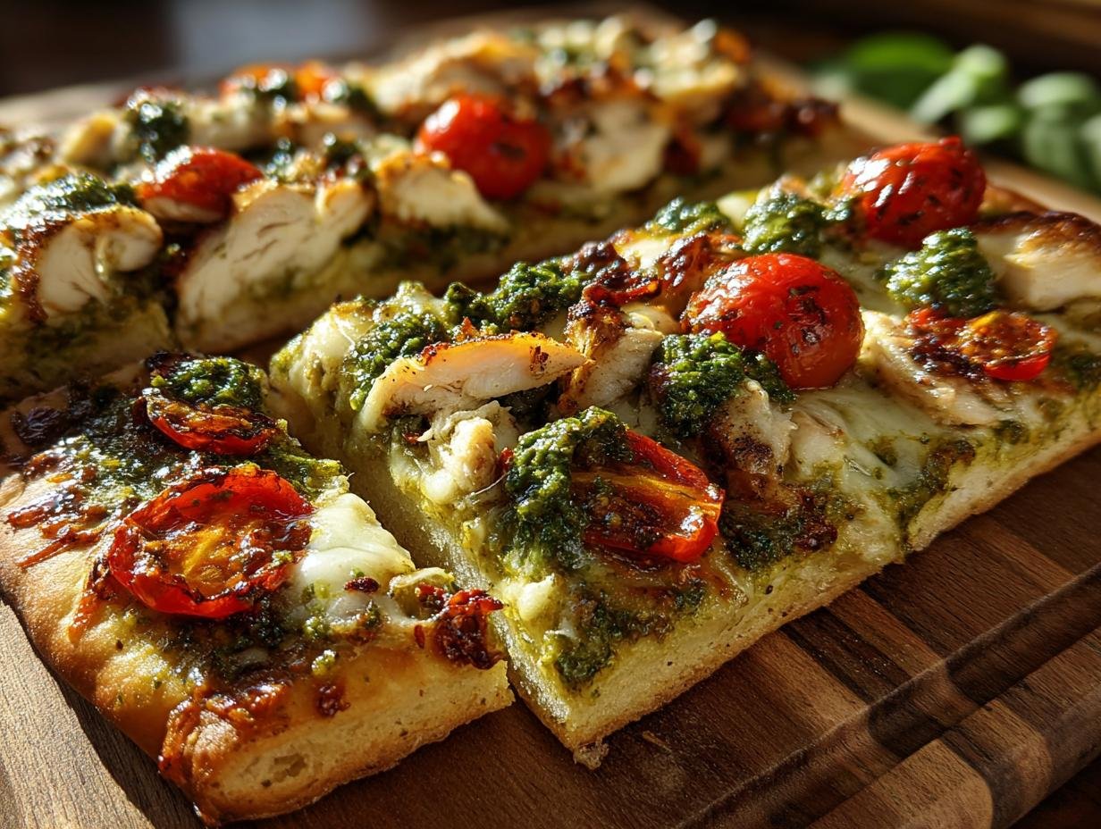 Perfect Chicken Pesto Flatbread Delight - Chicken Pesto Flatbread - additional detail