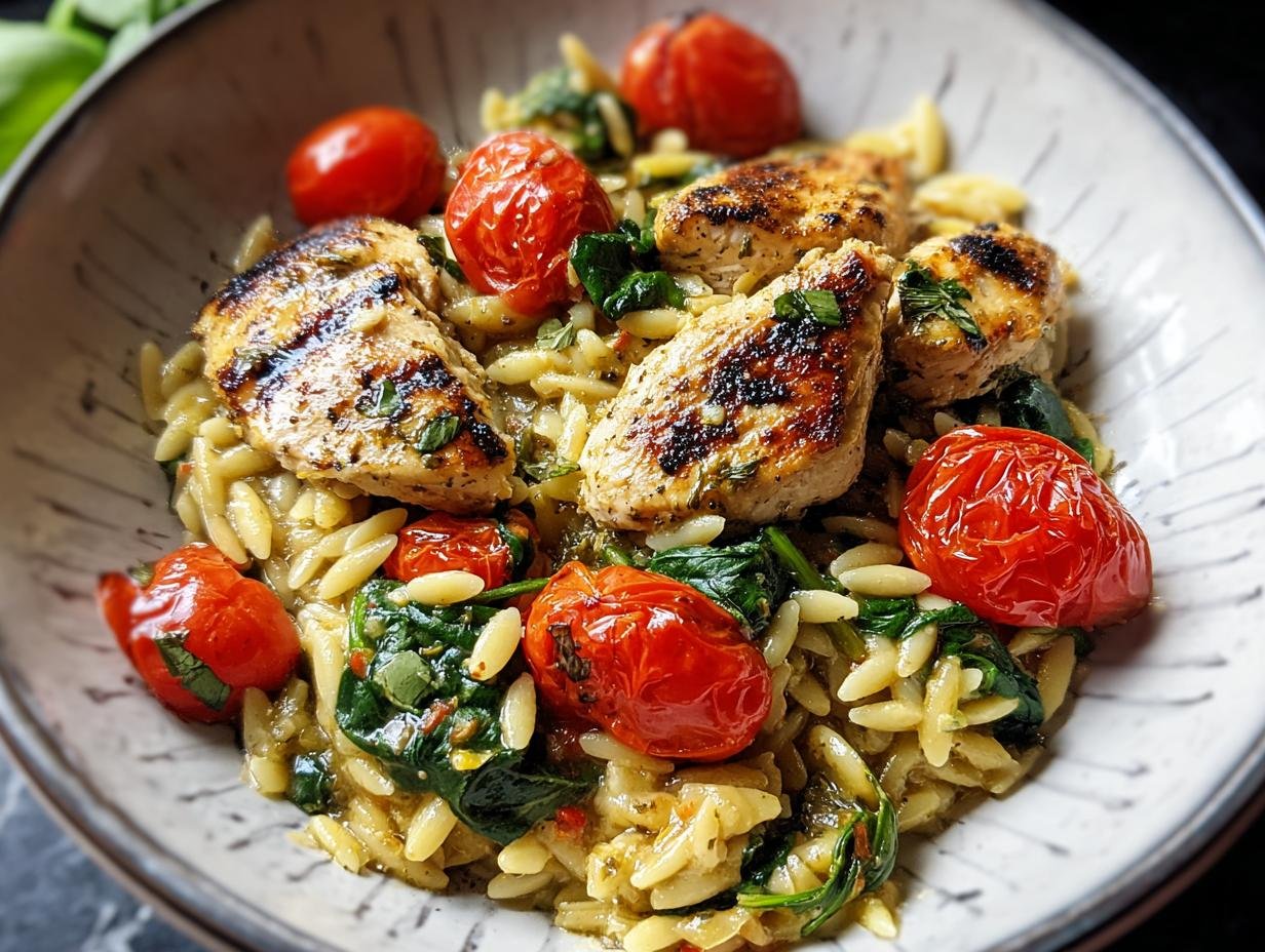 Chicken Spinach Tomato Orzo