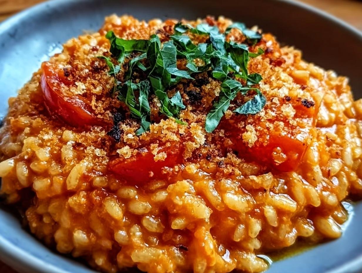 Creamy Tomato Risotto Crispy