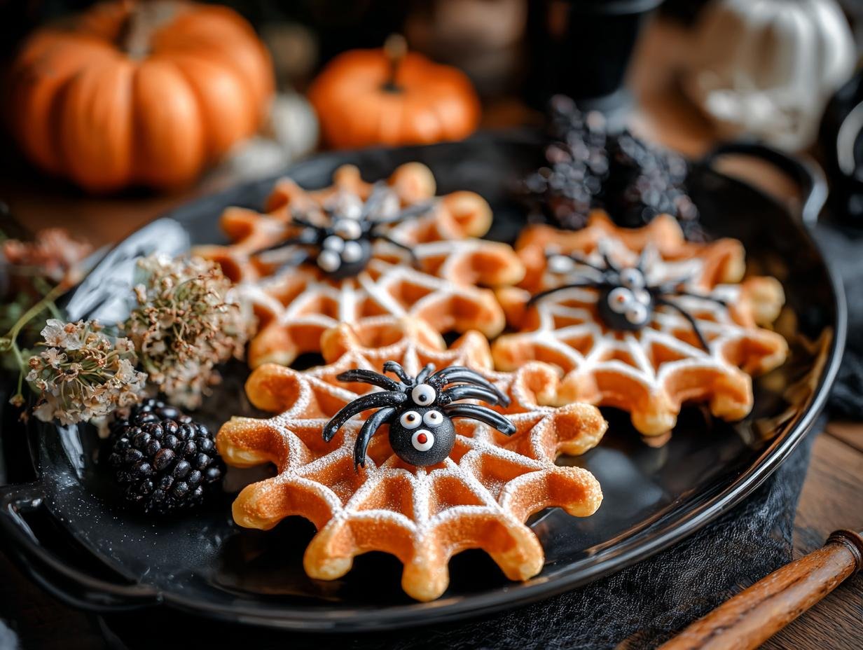 Halloween Spider Web Waffles: Spooky & Easy! 2 Halloween Spider Web Waffles: Spooky & Easy! - Halloween Spider Web Waffles - additional detail