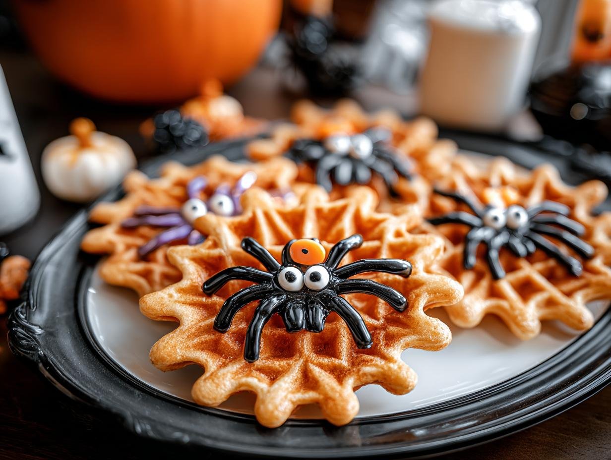 Halloween Spider Web Waffles: Spooky & Easy! - Halloween Spider Web Waffles - additional detail
