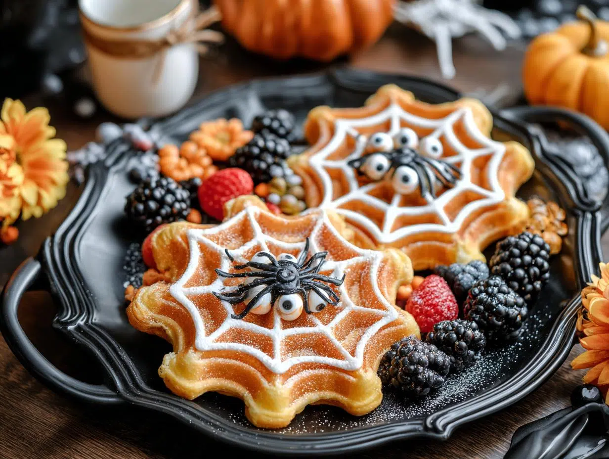 Halloween Spider Web Waffles: Spooky & Easy! 3 Halloween Spider Web Waffles