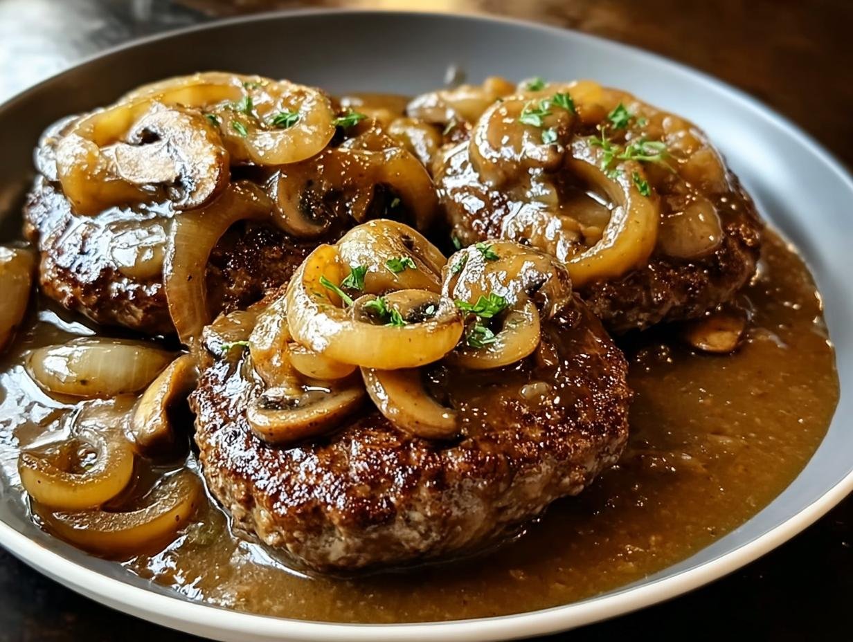 Hamburger Steaks Onion Mushroom