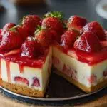Lavish Decorated Strawberry Cheesecake