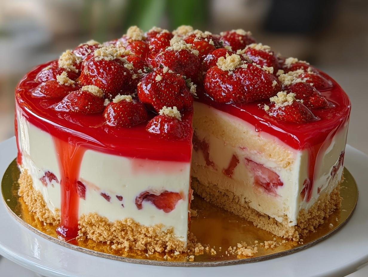 Lavish Decorated Strawberry Cheesecake: 1 Amazing Recipe - Lavish Decorated Strawberry Cheesecake - additional detail