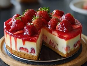 Lavish Decorated Strawberry Cheesecake: 1 Amazing Recipe 5 Lavish Decorated Strawberry Cheesecake