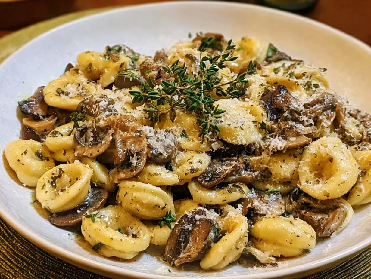 Orecchiette Mushroom Thyme Sauce: 1 Amazing Dish 2 Orecchiette Mushroom Thyme Sauce: 1 Amazing Dish - Orecchiette Mushroom Thyme Sauce - additional detail