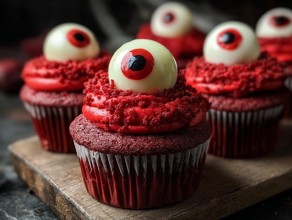 Red Velvet Halloween Eyeball: 12 Creepy Treats 2 Red Velvet Halloween Eyeball: 12 Creepy Treats - Red Velvet Halloween Eyeball - additional detail