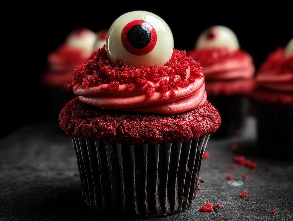 Red Velvet Halloween Eyeball: 12 Creepy Treats - Red Velvet Halloween Eyeball - additional detail