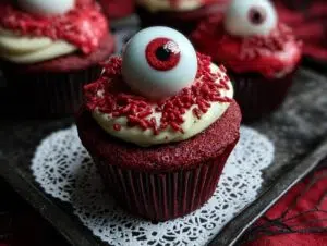 Red Velvet Halloween Eyeball: 12 Creepy Treats 4 Red Velvet Halloween Eyeball