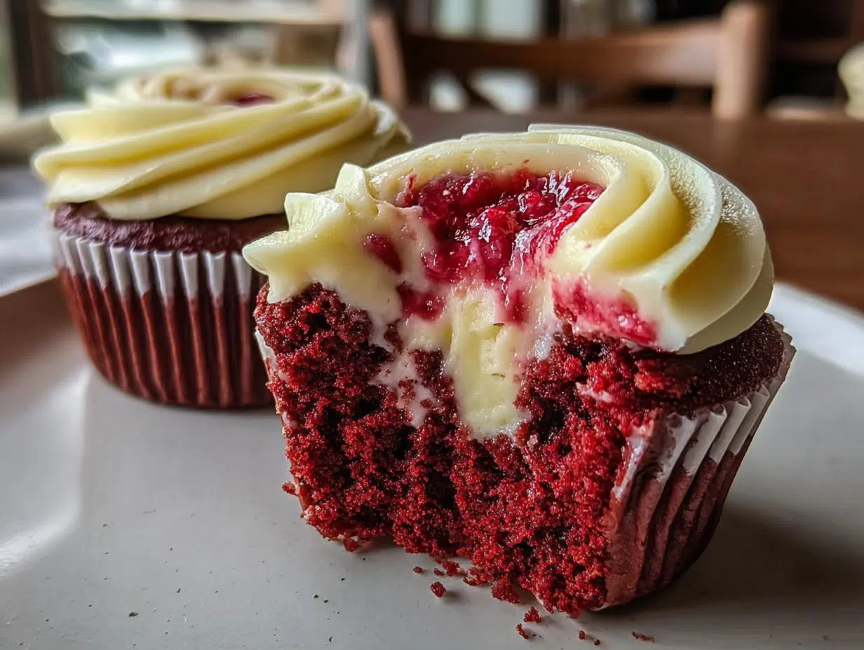 Red Velvet Vampire Cupcakes: Spooky Delight - Red Velvet Vampire Cupcakes - additional detail