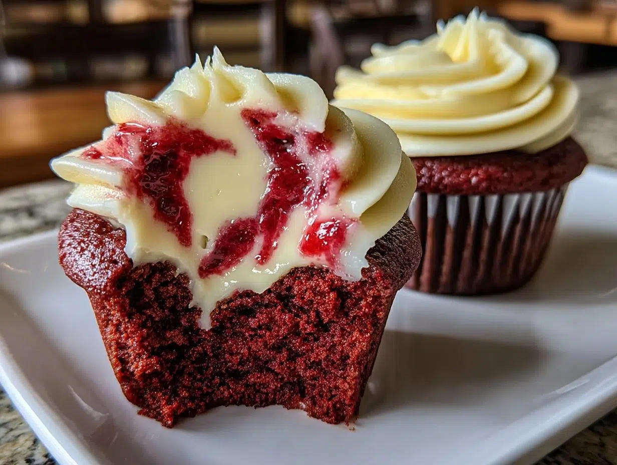Red Velvet Vampire Cupcakes: Spooky Delight - Red Velvet Vampire Cupcakes - additional detail