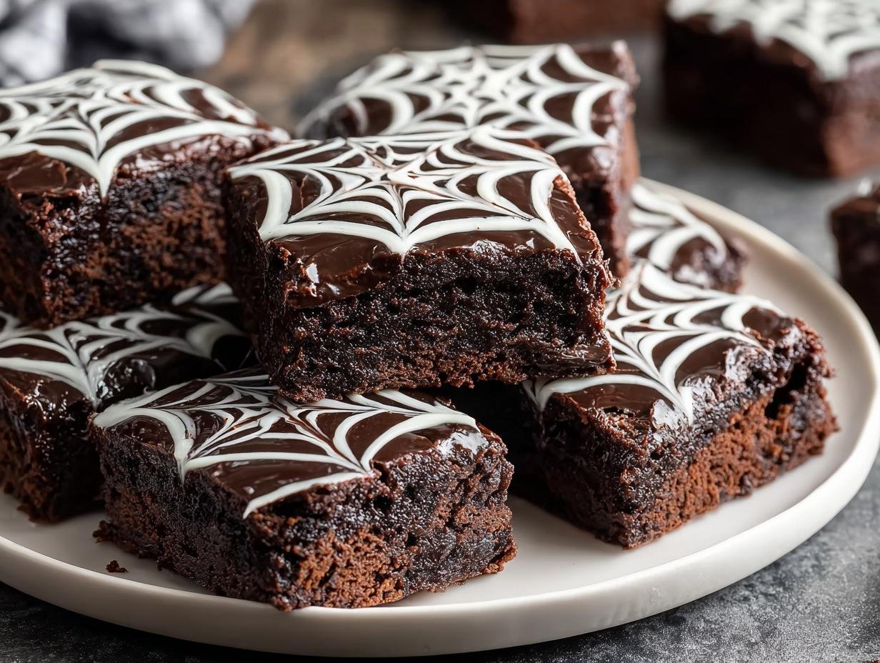Spiderweb Brownies: Fudgy & Easy Halloween Treat - Spiderweb Brownies - additional detail