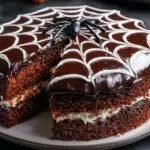 Spiderweb Chocolate Cake