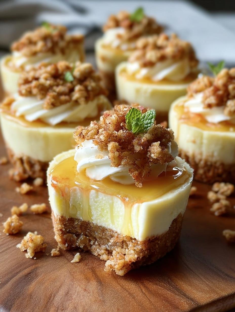 Apple Crisp Mini Cheesecakes: 12 Irresistible Delights 2 Apple Crisp Mini Cheesecakes: 12 Irresistible Delights - Apple Crisp Mini Cheesecakes - additional detail
