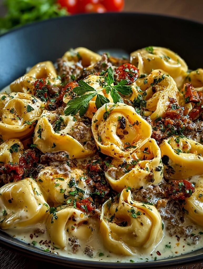 Cheesesteak Tortellini Creamy Provolone