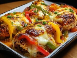 Cheesy Baked Fajita Chicken