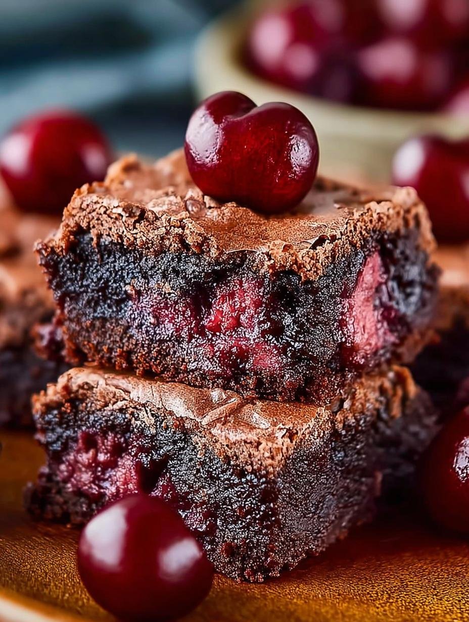 Chewy Chocolate Cherry Brownies: 5 Richly Decadent Recipes - Chewy Chocolate Cherry Brownies - main visual representation