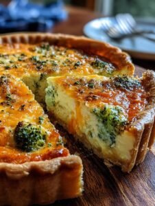 Delightful Cheddar Broccoli Quiche