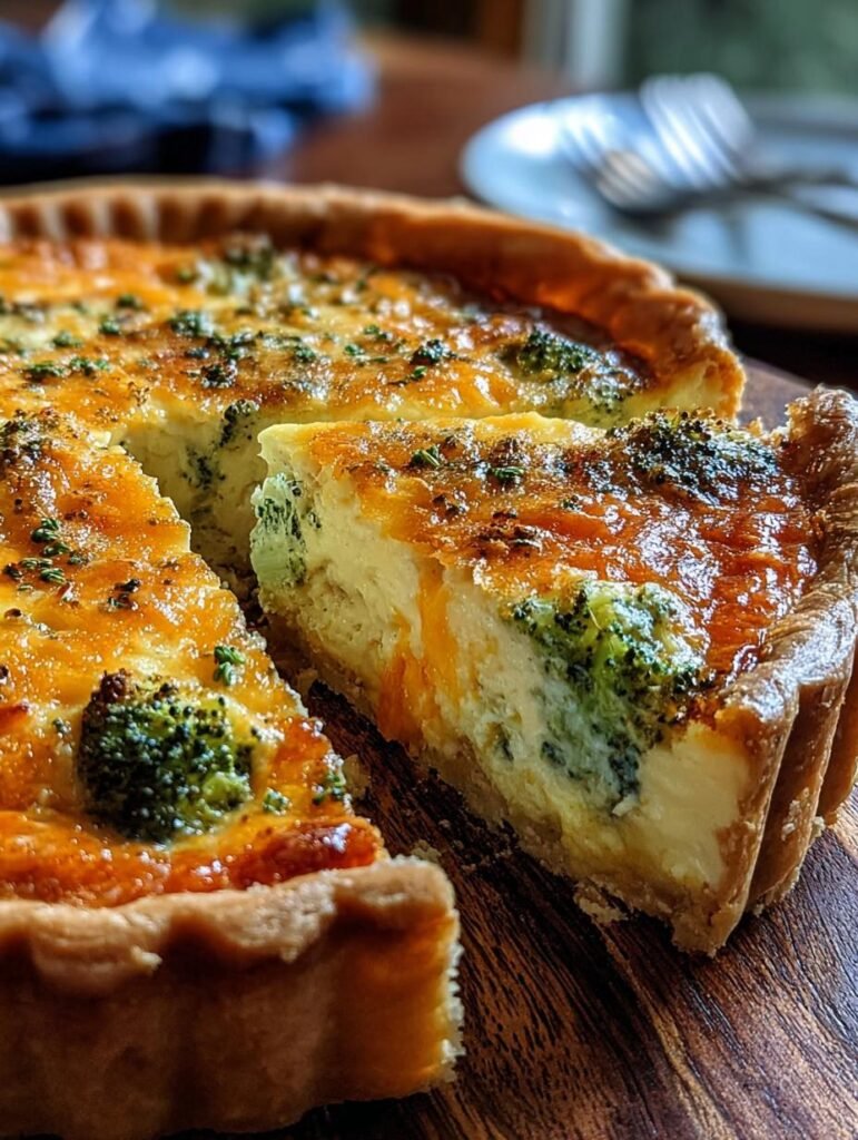 Delightful Cheddar Broccoli Quiche