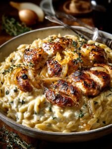 French Onion Chicken Orzo