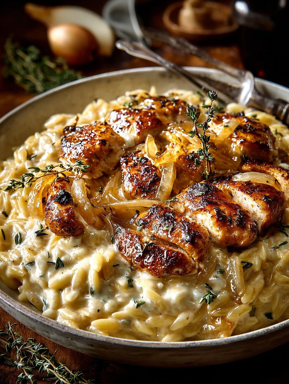 French Onion Chicken Orzo