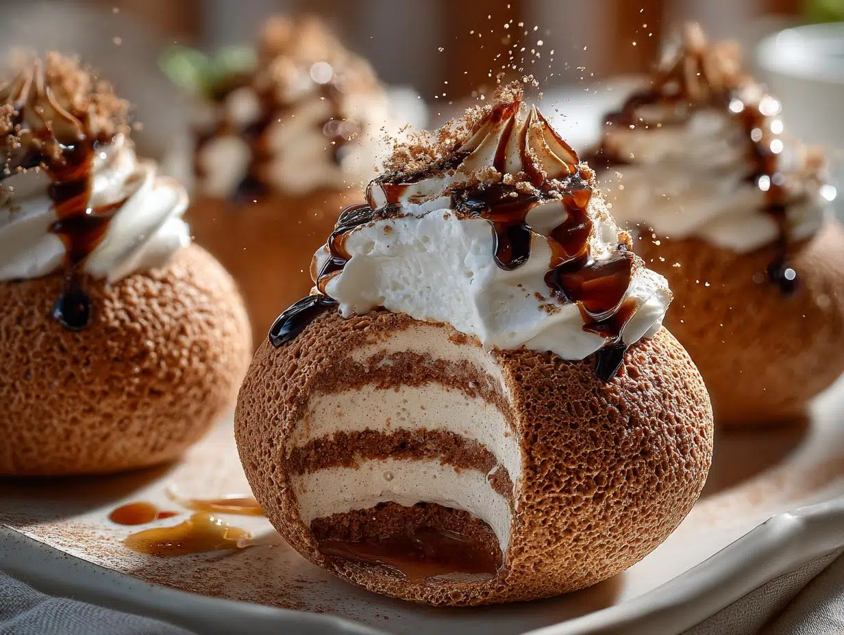 Gingerbread Latte Mousse Domes: 12 Festive Treats - Gingerbread Latte Mousse Domes - main visual representation
