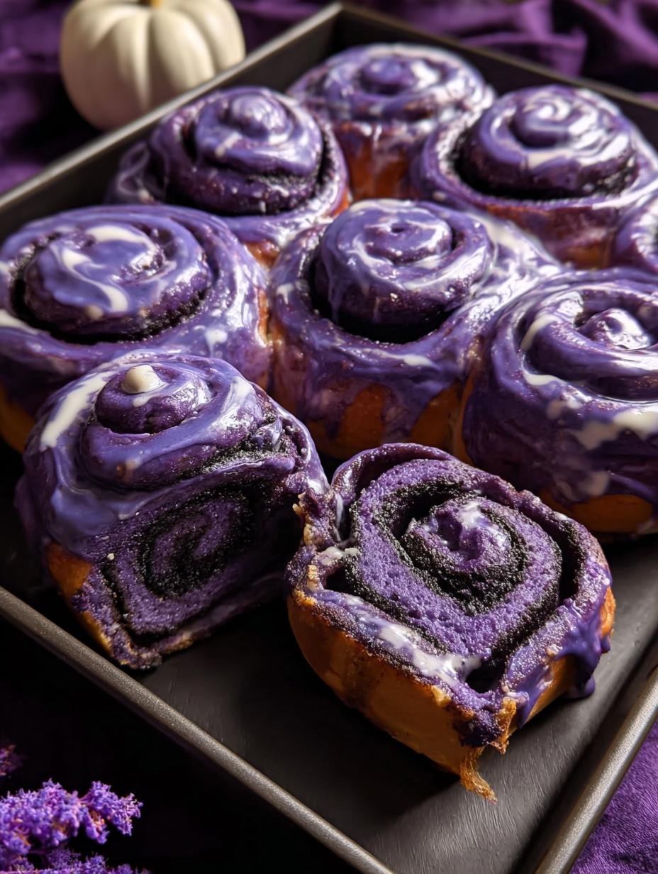 Halloween Cinnamon Rolls: Magic Purple Treats - Halloween Cinnamon Rolls - additional detail