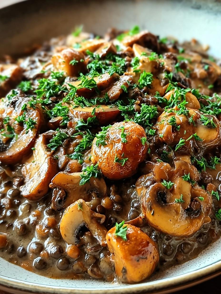 Lentil Mushroom Stroganoff: 1 Creamy Comfort Meal 3 Lentil Mushroom Stroganoff: 1 Creamy Comfort Meal - Lentil Mushroom Stroganoff - additional detail