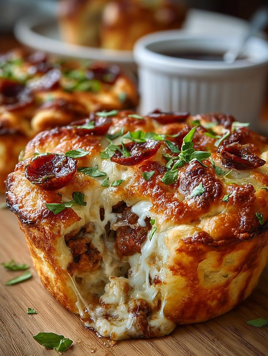 Mini Deep Dish Crescent Roll Pizzas: 8 Irresistible Bites 1 Mini Deep Dish Crescent
