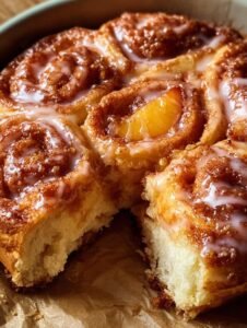 Delicious Peach Pie Cinnamon Rolls: 1 Glorious Treat 9 Peach Pie Cinnamon Rolls
