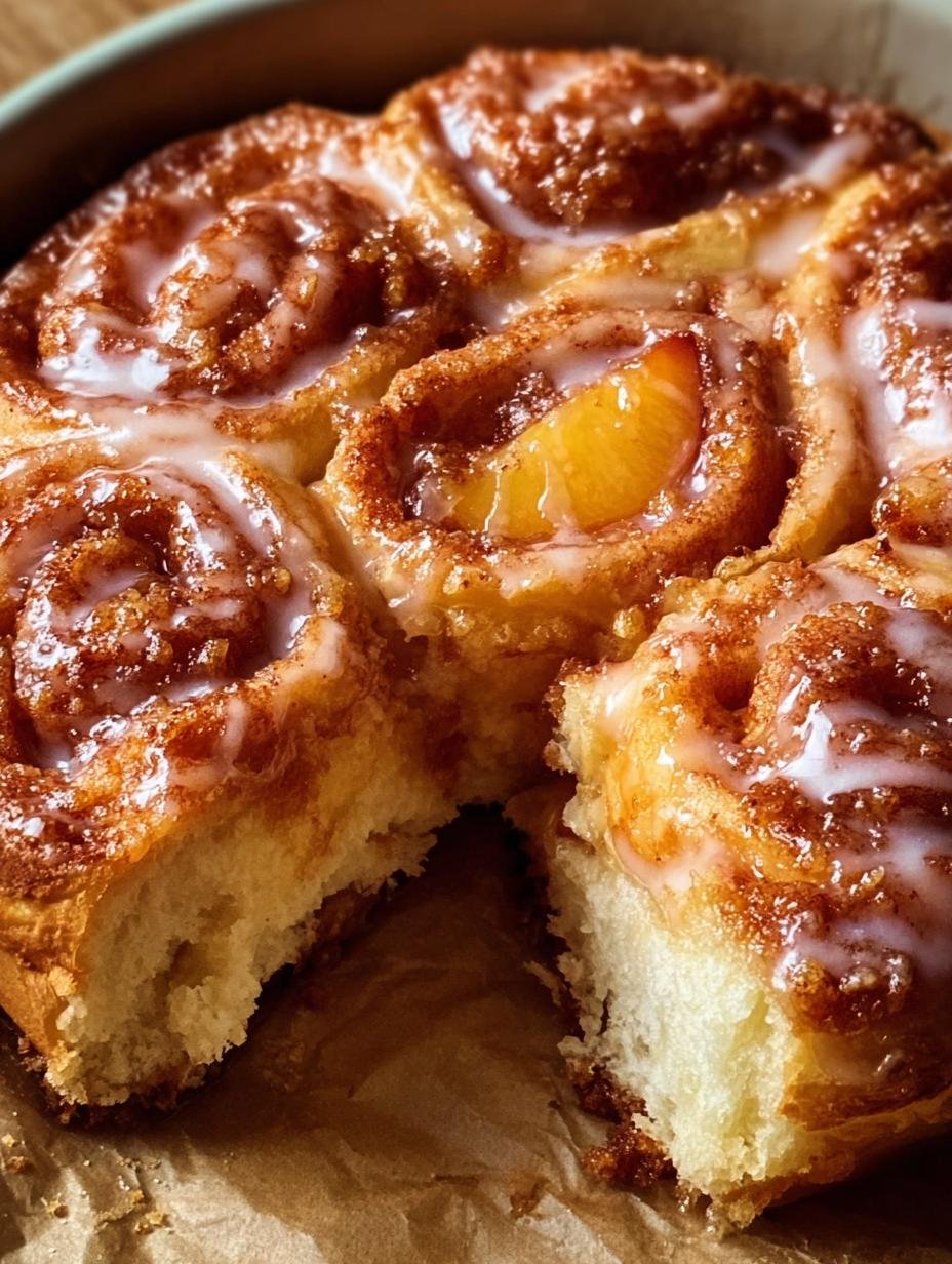 Delicious Peach Pie Cinnamon Rolls: 1 Glorious Treat 1 Peach Pie Cinnamon Rolls