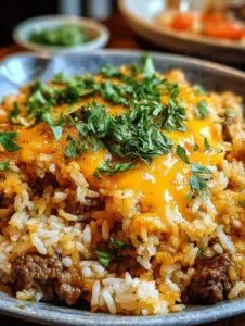 Sizzling Cheesy Beef Rice