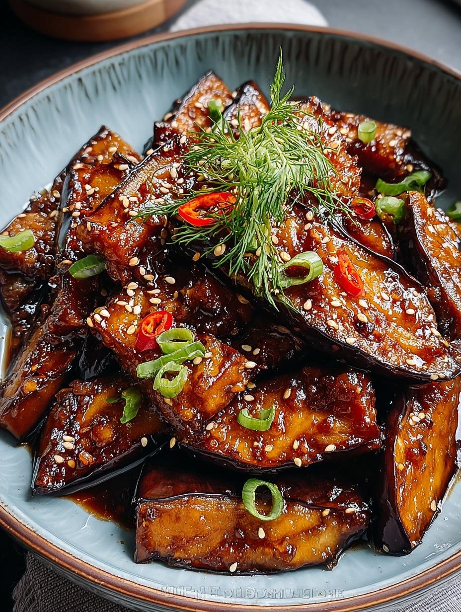 Sticky Garlic Eggplant: 1 Amazing Weeknight Wonder 2 Sticky Garlic Eggplant: 1 Amazing Weeknight Wonder - Sticky Garlic Eggplant - additional detail