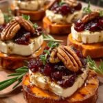 Sweet Potato Rounds with Brie, Cranberry & Pecans Delight 4 Sweet Potato Rounds with