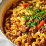 American Chop Suey with Ground Beef and Cheese Comfort 4 American Chop Suey with