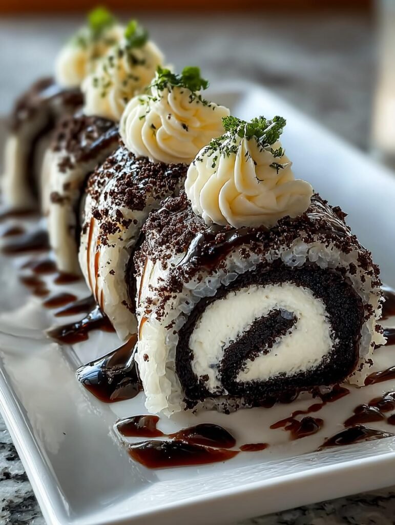 Bake Oreo Cheesecake Sushi