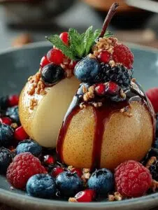 Baked Pears with Berries