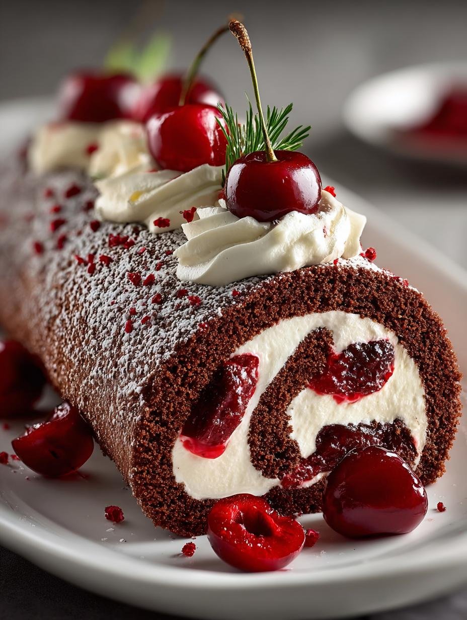 Indulge in the Best Black Forest Swiss Roll Recipe - Black Forest Swiss Roll - main visual representation