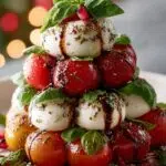 Caprese Christmas Tree Stack
