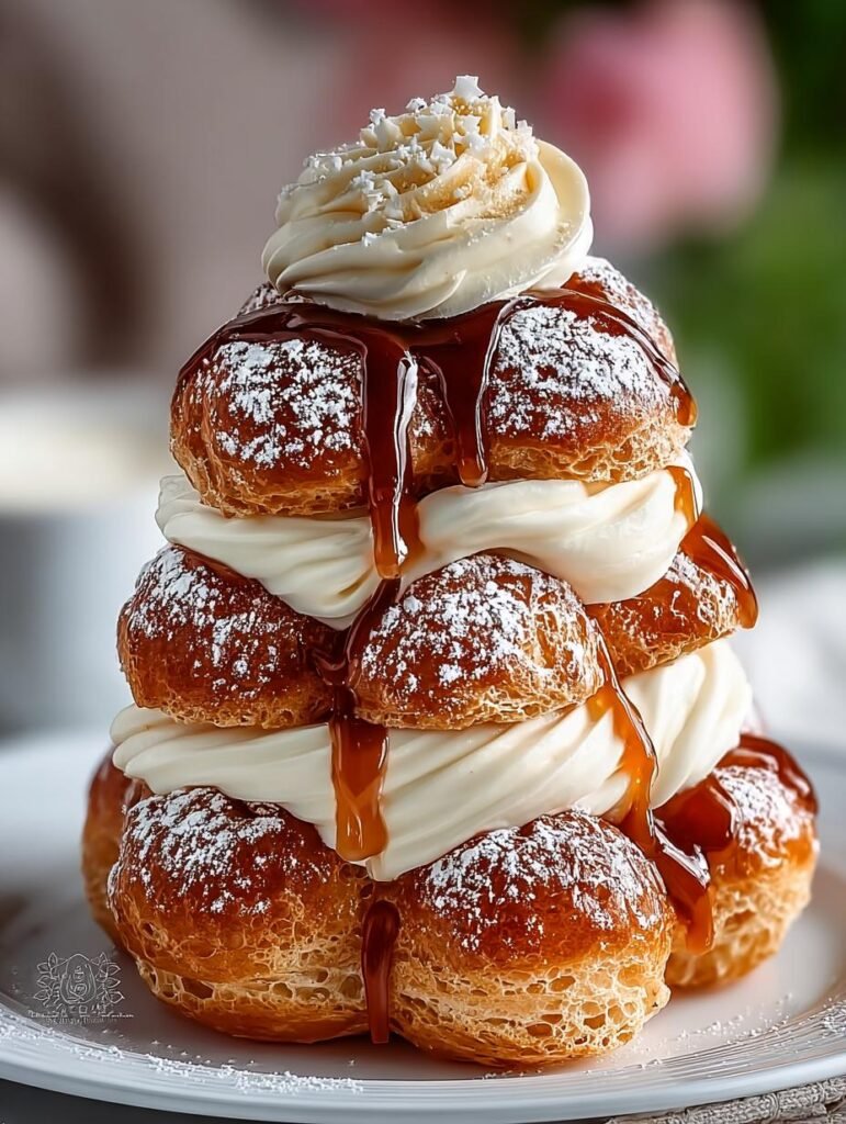 Caramel Cream Croquembouche Tower