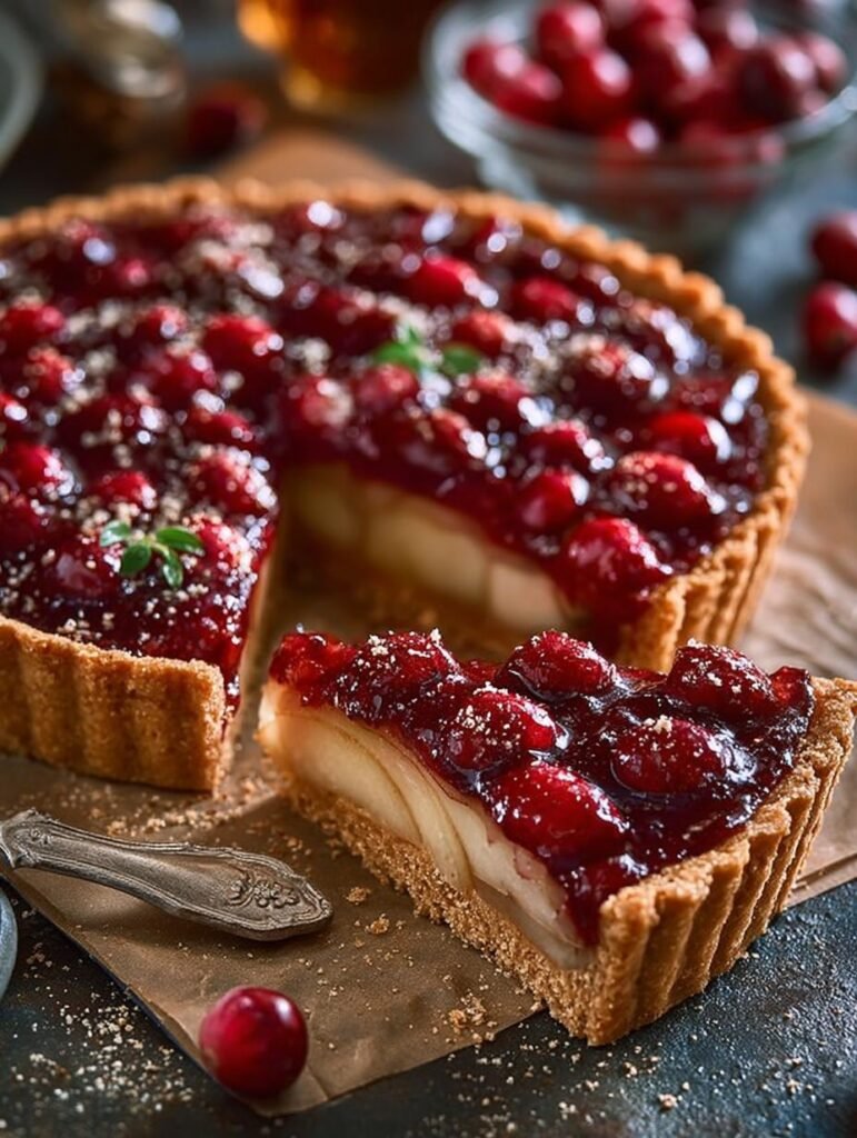 Cranberry Spiced Pear Tart