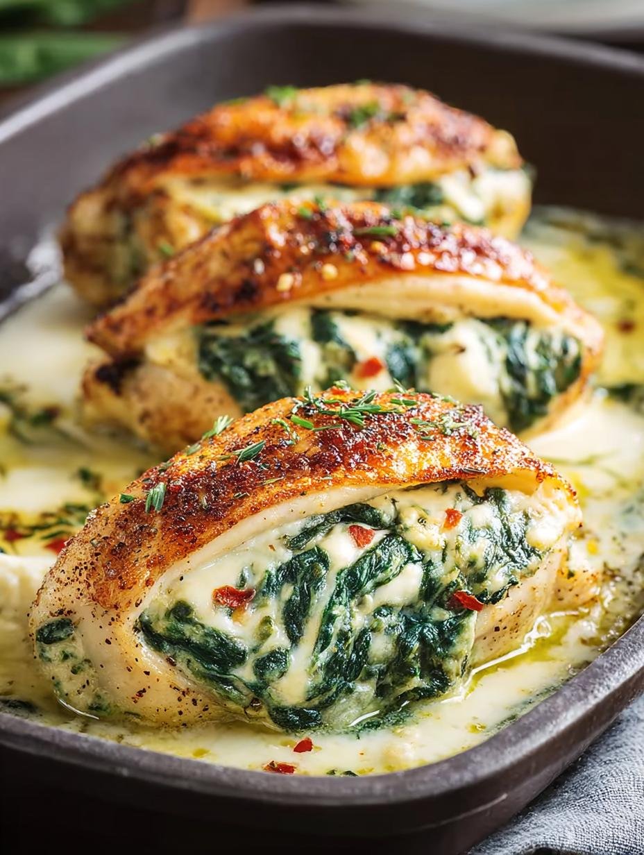 Creamy Spinach Cheese Stuffed Chicken for a Delightful Dinner - Creamy Spinach Cheese Stuffed - additional detail