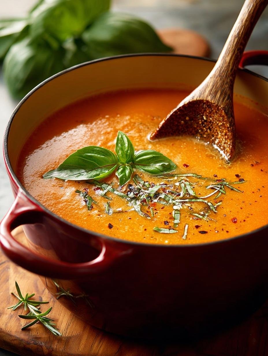 Creamy Tomato Basil Soup: 5 Steps to Comforting Bliss - Creamy Tomato Basil Soup - main visual representation